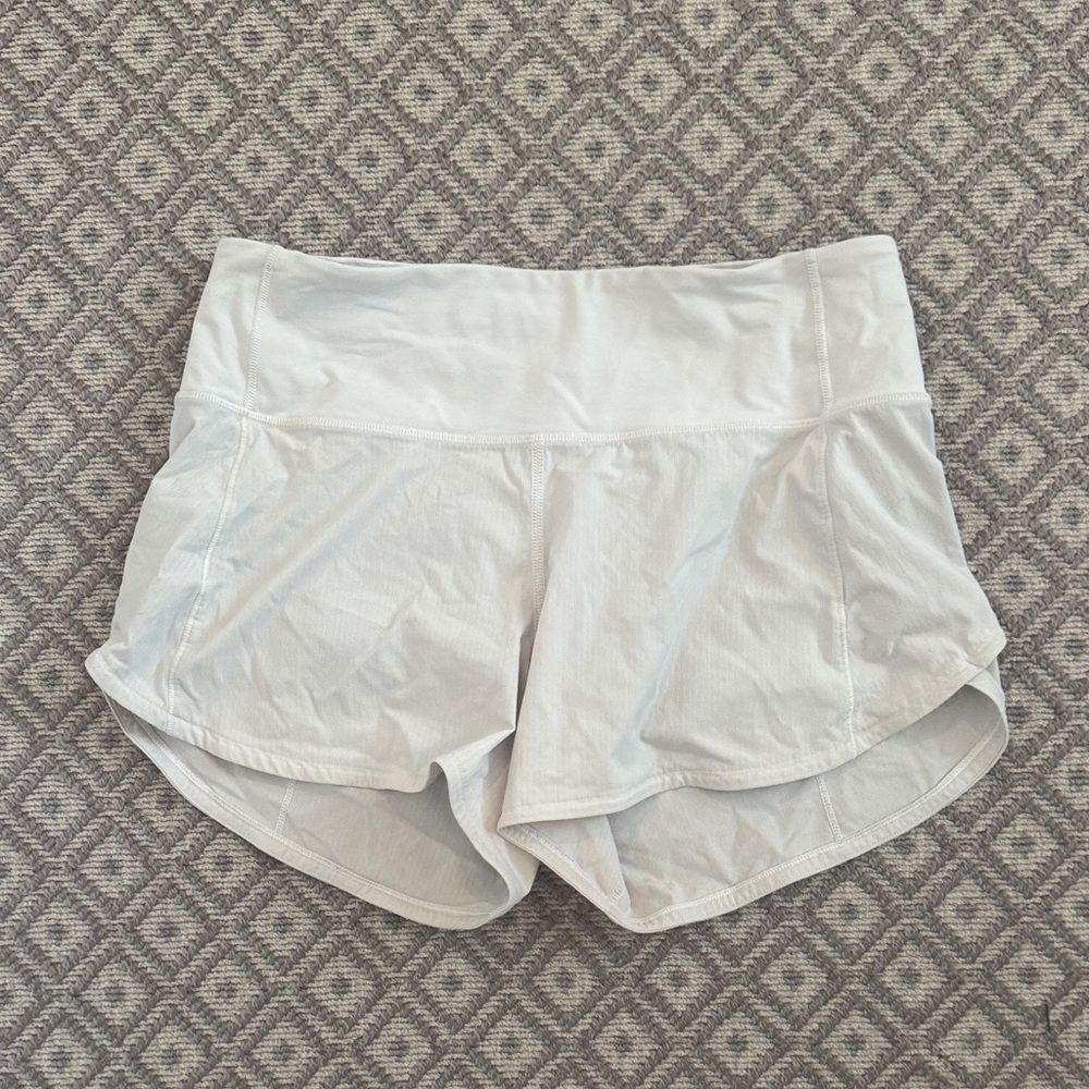 Women's Lululemon Speed Up White Shorts 4 inch inseam